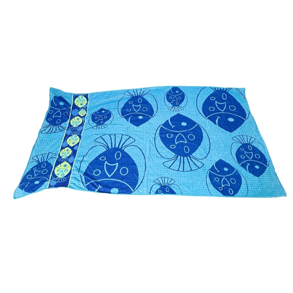 🐠 Vintage Coral Reef School of Tropical Fish Beach Towel 34"x63" 100% Cotton 🌊